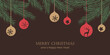 © krissikunterbunt - christmas background with fir branches and bauble decoration