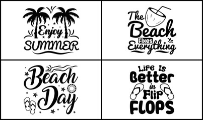 Wall Mural - Summer SVG Crafts T-shirt Design Bundle Graphic