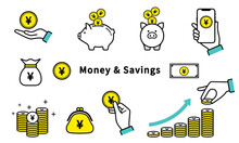お金と貯蓄のアイコンセット_money And Savings