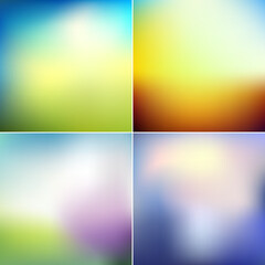Wall Mural - smooth blurry natural background collection - abstract gradient backgrounds set