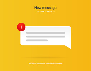 Aufkleber - New message notification concept on realistic smartphone mockup. New email pop up. Incoming, open messaging. Chatting, mail, post, letter symbol, sign, emblem with new notification for UI UX website