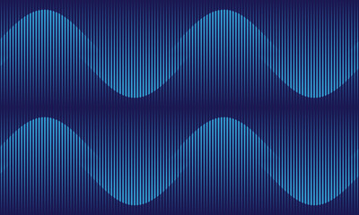 Aufkleber - Abstract blue art geometric background with vertical lines. Optical illusion with waves and transition.