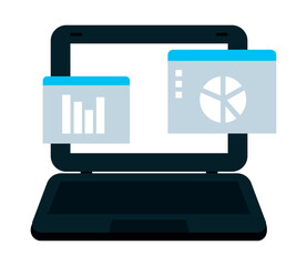 Poster - laptop computer with charts