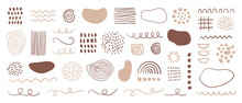 Organic Shapes, Spots, Lines, Dots. Vector Set Of Minimal Trendy Abstract Hand Drawn Doodle Elements For Graphic Design
