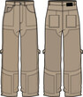 patchwork pant. baggy cargo pants wide leg fashion