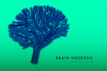 Poster - Abstract glowing brain connections