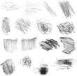Collection of ink scrawl isolated vector. Hand-drawn scribble set. 