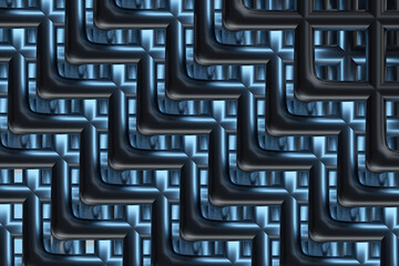 Poster - Texture of pipeline. Pattern with lattice of pipes. Texture for engineering communications advertising. Texture with 3D pipeline. Visualization of steel pipes. Cold tone pipes. 3d image.