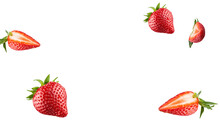 Isolated Fresh Strawberries On Transparent Background For Artworks Usage