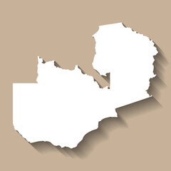 Zambia vector country map silhouette