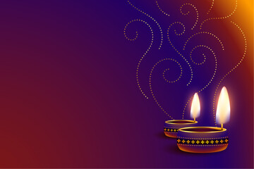 Canvas Print - shubh deepavali template in colorful background with text space and lamp design vector