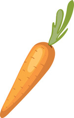 Sticker - Carrot icon. Juicy orange fresh cartoon vegetable