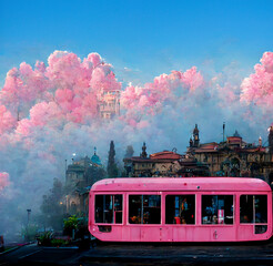 
The pink cable car is one of the most interesting rides to enjoy because we can enjoy the view from above and can also see the beautiful sky.