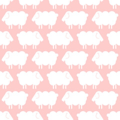 Wall Mural - Sheep Pattern seamless. Lamb Background. Kids fabric ornament