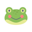 Frog vector cute animal face design for kids