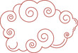 Chinese Cloud. Traditional Red Silhouette Design Element