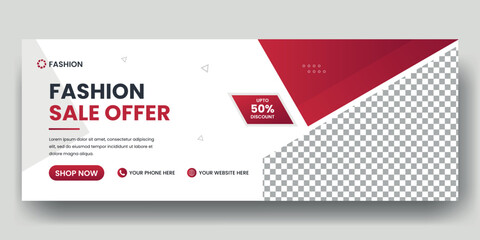 Wall Mural - Abstract social media cover banner template and web banner layout