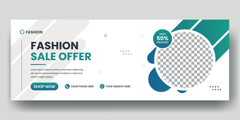 Wall Mural - Abstract Fashion sale social media cover banner and web banner layout template