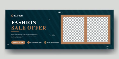 Wall Mural - Fashion sale social media cover design and web banner template