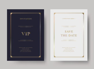 Wall Mural - Luxury vintage golden vector invitation card template 