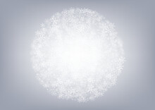 White Snow Vector Gray Background. Sky Snowfall