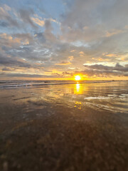 Wall Mural - dusk over ocean background