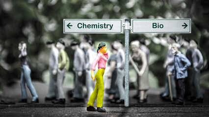 Wall Mural - Street Sign Bio versus Chemistry