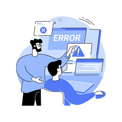 Poster - Remote troubleshooting isolated cartoon vector illustrations.