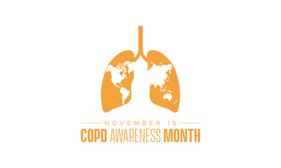 Wall Mural - Vector illustration design concept of Chronic Obstructive Pulmonary Disease Awareness Month observed on every November