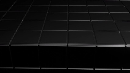 Poster - Background of moving 3d cubes. Design. Beautiful 3d cubes with glossy surface and shine. Beautiful animation with 3d cubes