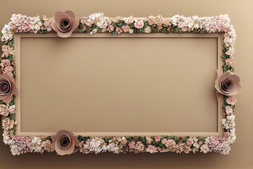 Wall Mural - luxury product display floral frame