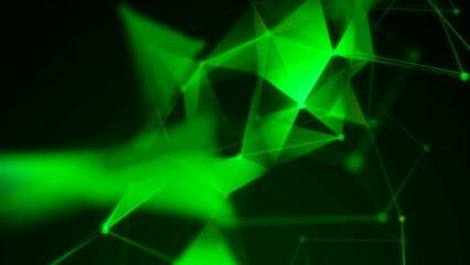 Aufkleber - Abstract digital connection moving dots and lines. Motion. Technology background, network connection structure.