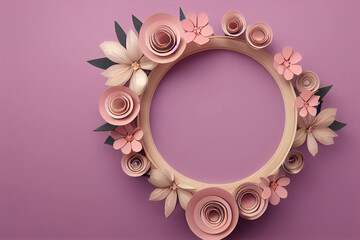 Wall Mural - floral frame with flowers and petals
