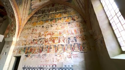 Sticker - Preserved medieval frescoes in Santa Maria della Misericordia Church, Ascona, Switzerland