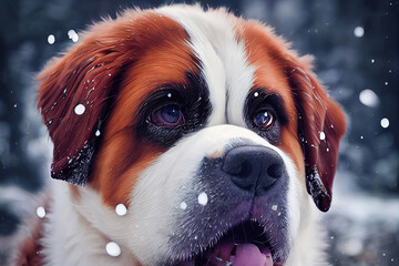 Wall Mural - Saint Bernard dog