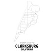 Clarksburg California. US street map with black and white lines.