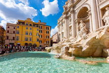 Trevi Fountain In Center Of Rome