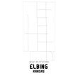 © Rezona - Elbing Kansas. US street map with black and white lines.