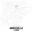Graceville Florida. US street map with black and white lines.