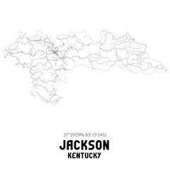  Jackson Kentucky. US street map with black and white lines.