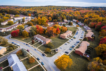 Drone of Budd Lake, Mount Olive New Jersey in the Autumn