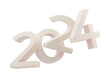© wetzkaz - year symbol 2024 white 3d-illustration