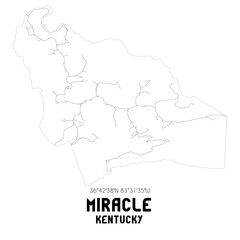  Miracle Kentucky. US street map with black and white lines.