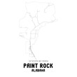 Paint Rock Alabama. US street map with black and white lines.