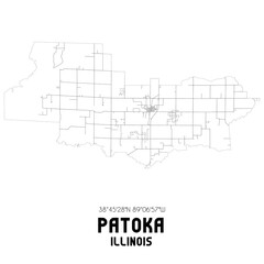  Patoka Illinois. US street map with black and white lines.