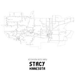  Stacy Minnesota. US street map with black and white lines.