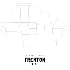  Trenton Utah. US street map with black and white lines.