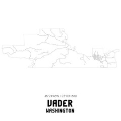  Vader Washington. US street map with black and white lines.
