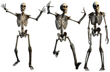 Fantasy Horror Skeletons 3D Illustration	