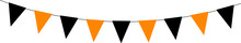 Halloween Bunting, Black And Orange Flag Garland, Triangle Pennants, Party Decoration, Simple Decorative Element